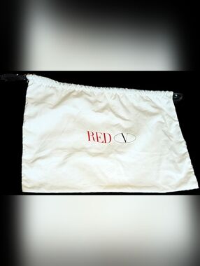 NEW Valentino Red V White Drawstring Dust Bag Clutch Tote Handbag Wallet Storage